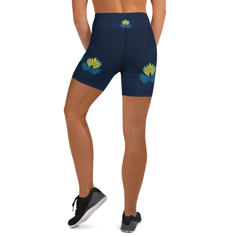 FLOWER POWER. Yoga Shorts. High waist.