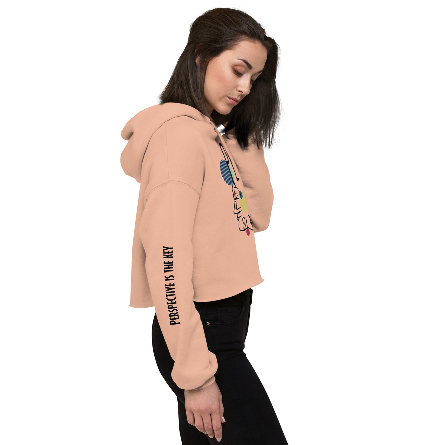ATTITUDE. Crop Hoodie. PERSPECTIVE IS THE KEY.