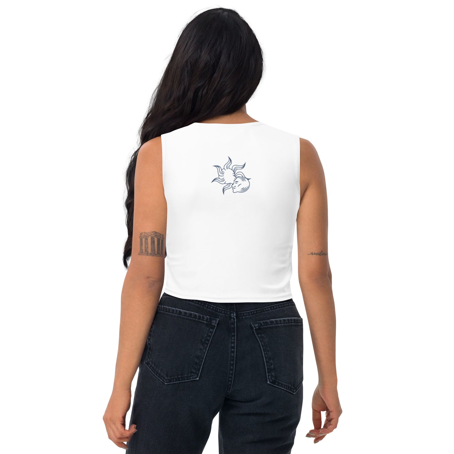 ATTITUDE. Crop Top. White. Head in clouds.