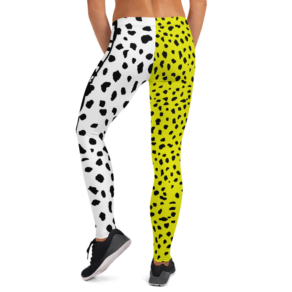 ANIMAL INSTINCT. Leggings. Black, yellow, white.