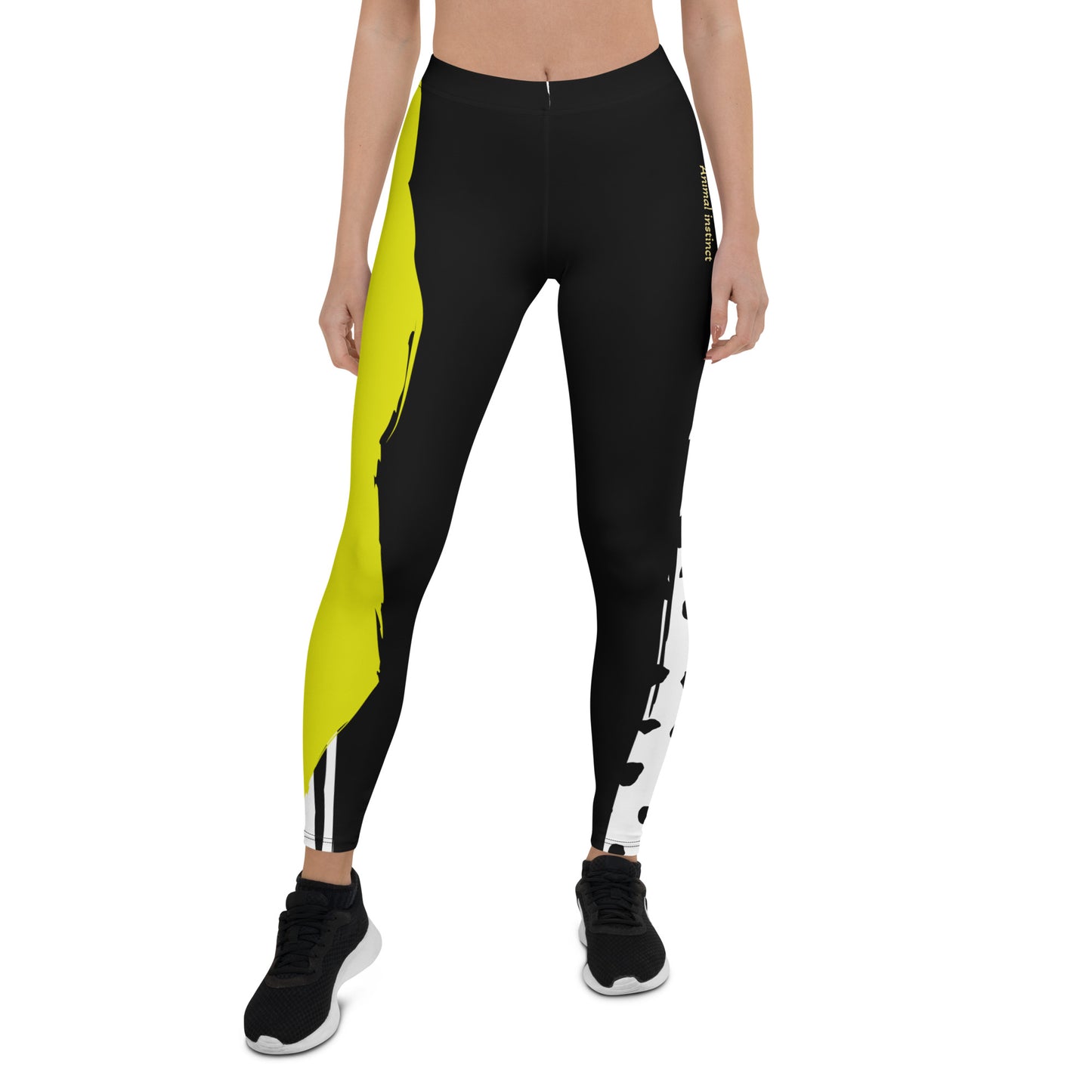 ANIMAL INSTINCT. Leggings. Black, yellow, white.
