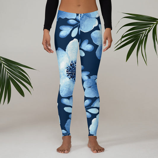 FLOWER POWER! Leggings, blue.