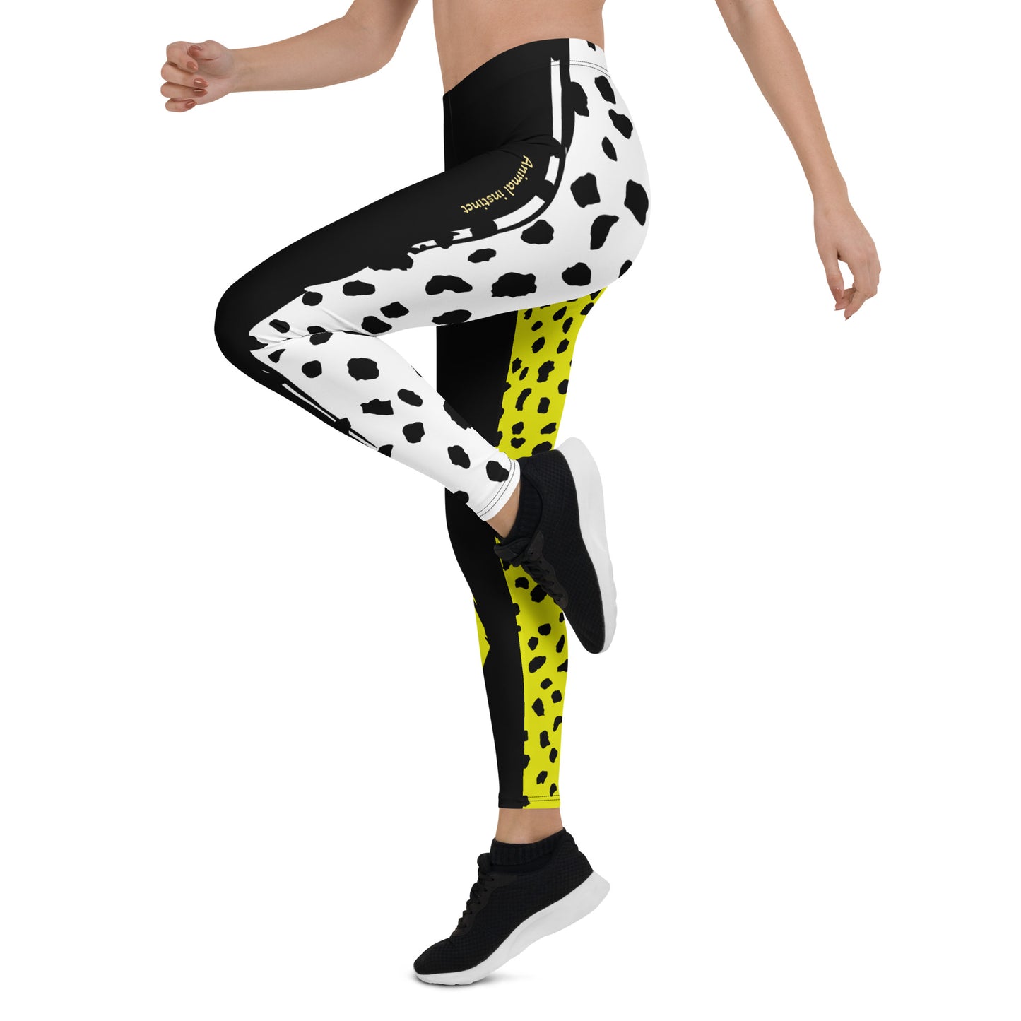 ANIMAL INSTINCT. Leggings. Black, yellow, white.