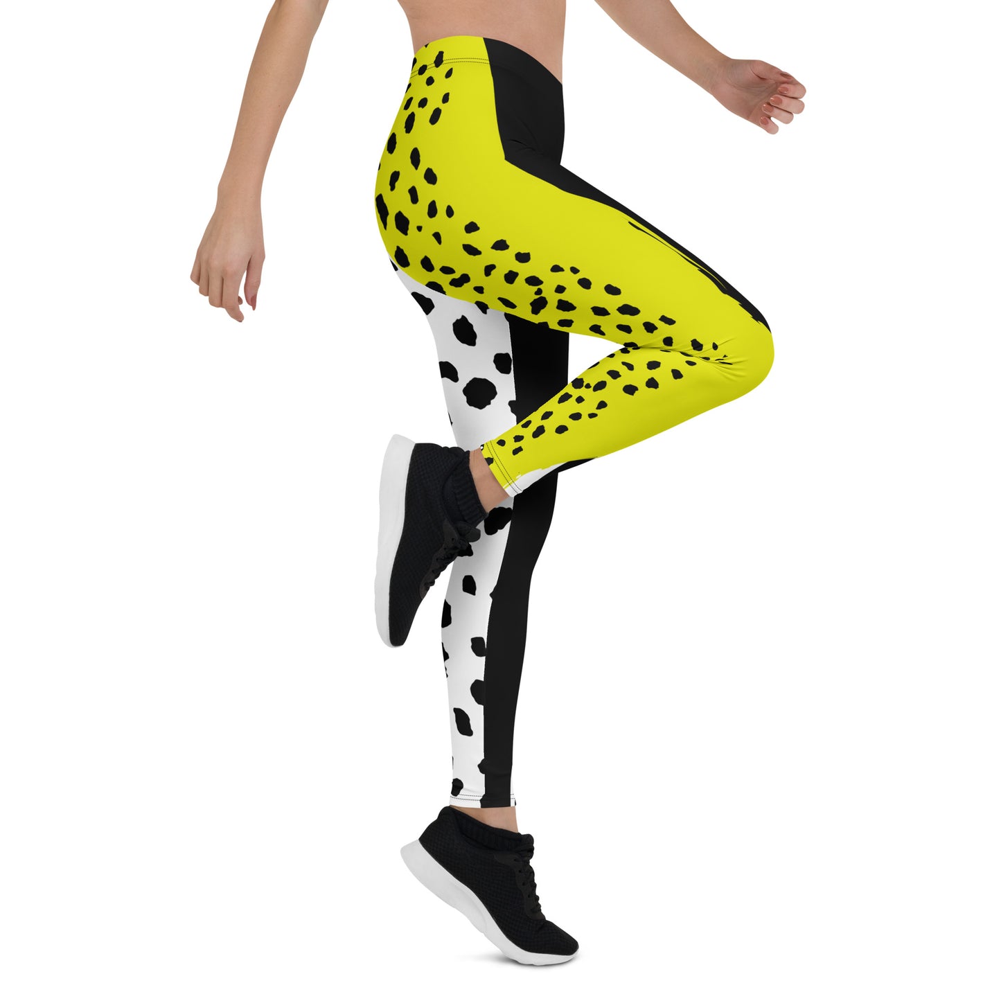 ANIMAL INSTINCT. Leggings. Black, yellow, white.