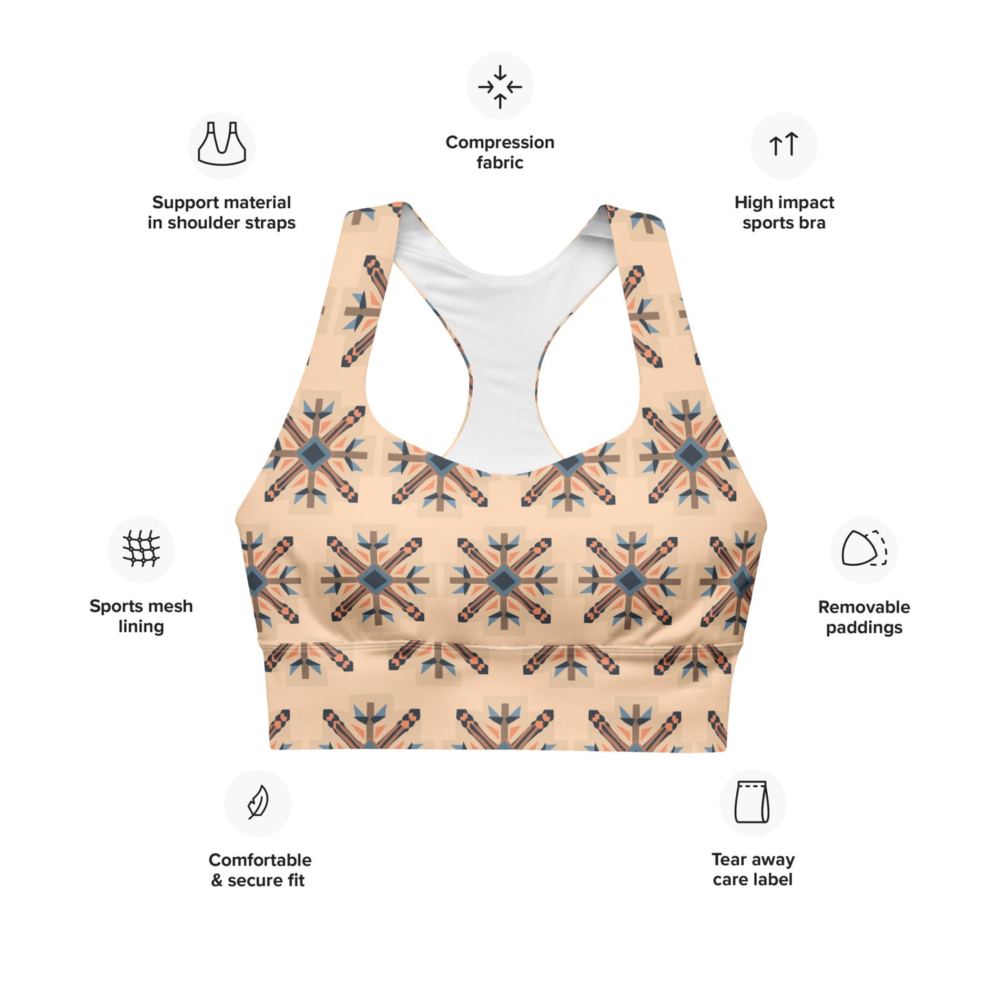 VIBE TRIBE. Longline sports bra.