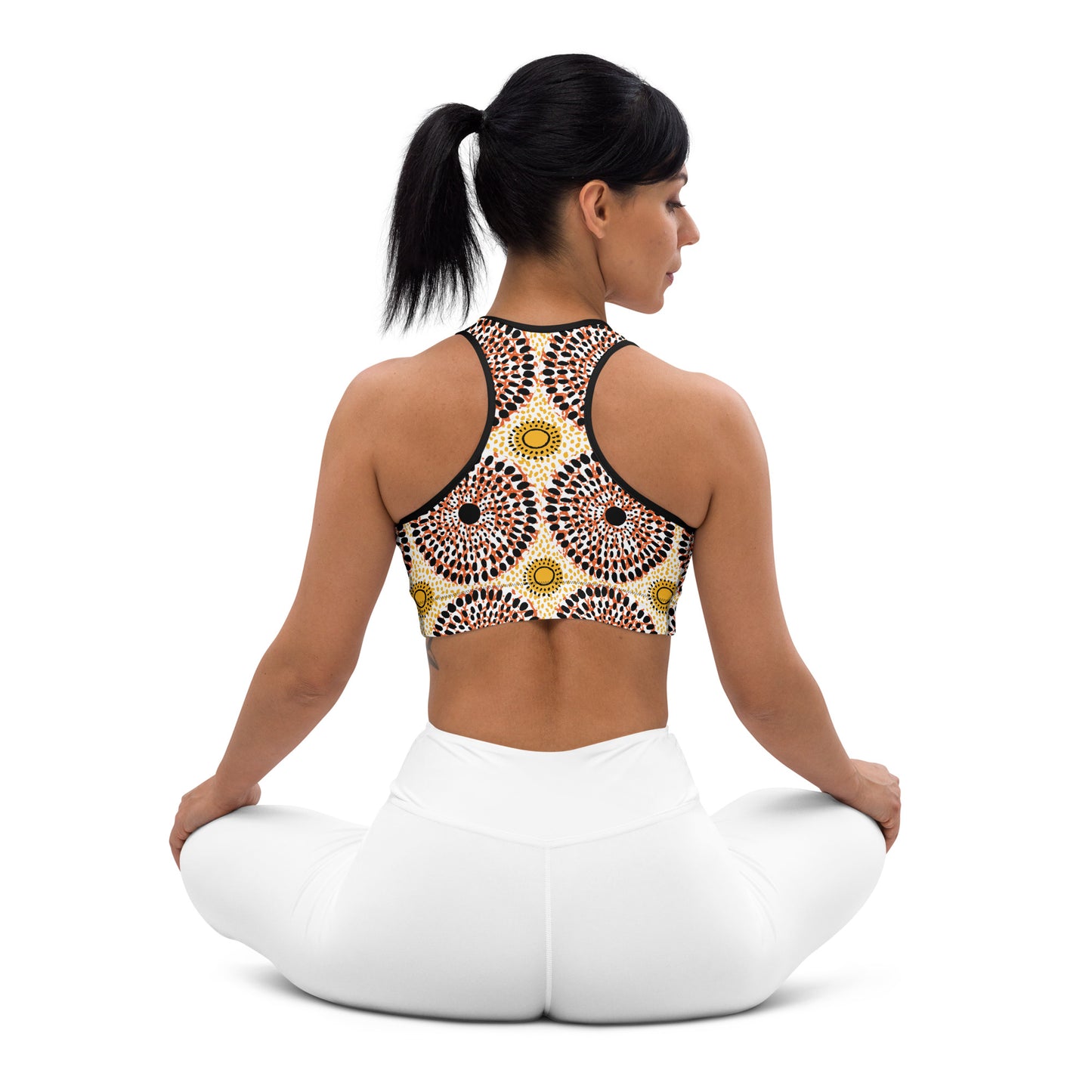 ROOTS! Padded Sports Bra with ethnic, African pattern