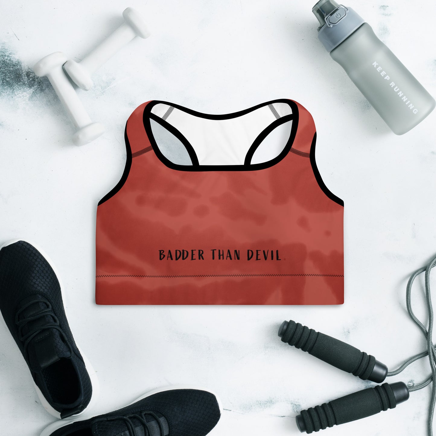 ATTITUDE. Padded Sports Bra. BADDER THAN DEVIL.