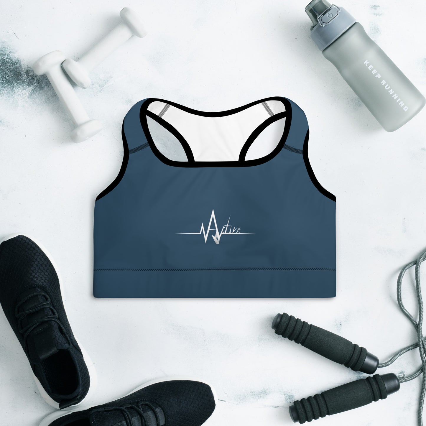 ACTIVE! Padded Sports Bra. Blue.