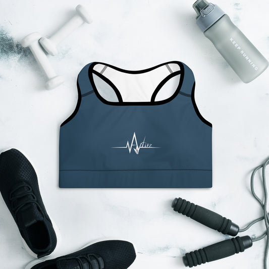 ACTIVE! Padded Sports Bra. Blue.
