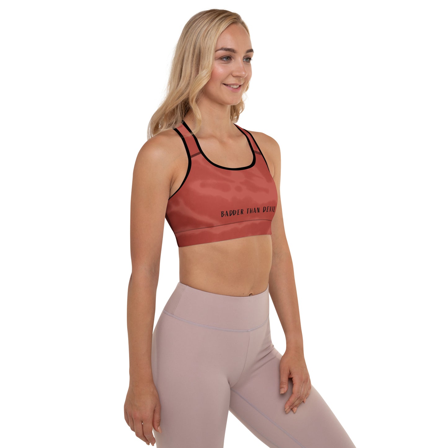 ATTITUDE. Padded Sports Bra. BADDER THAN DEVIL.