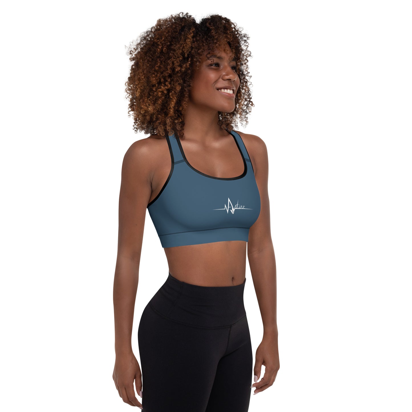 ACTIVE! Padded Sports Bra. Blue.