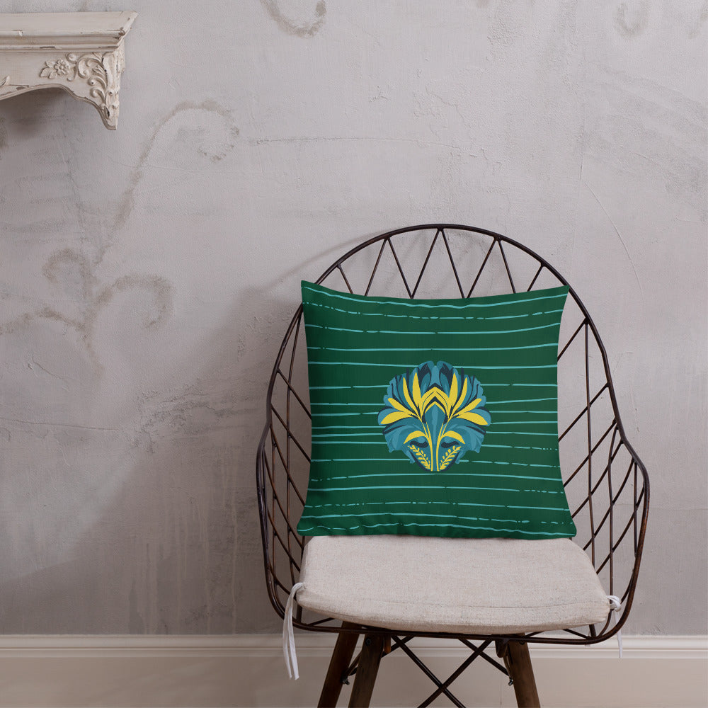 VIBE TRIBE. Premium Pillow. Pachamama. Green.