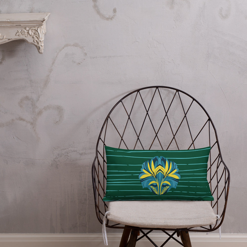 VIBE TRIBE. Premium Pillow. Pachamama. Green.