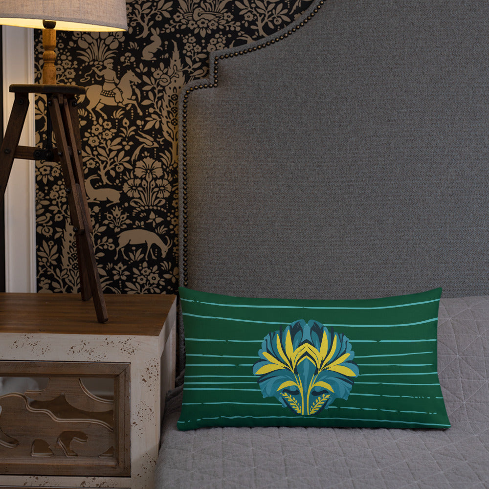 VIBE TRIBE. Premium Pillow. Pachamama. Green.