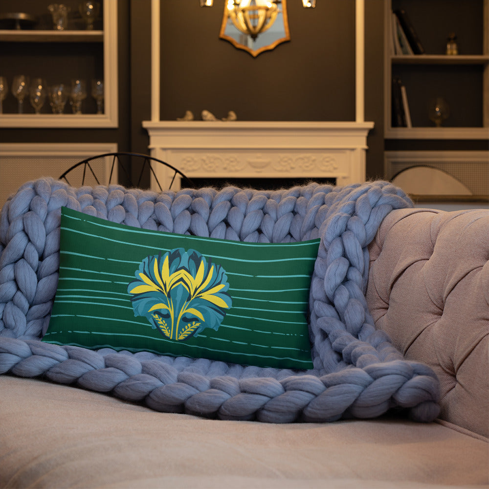 VIBE TRIBE. Premium Pillow. Pachamama. Green.