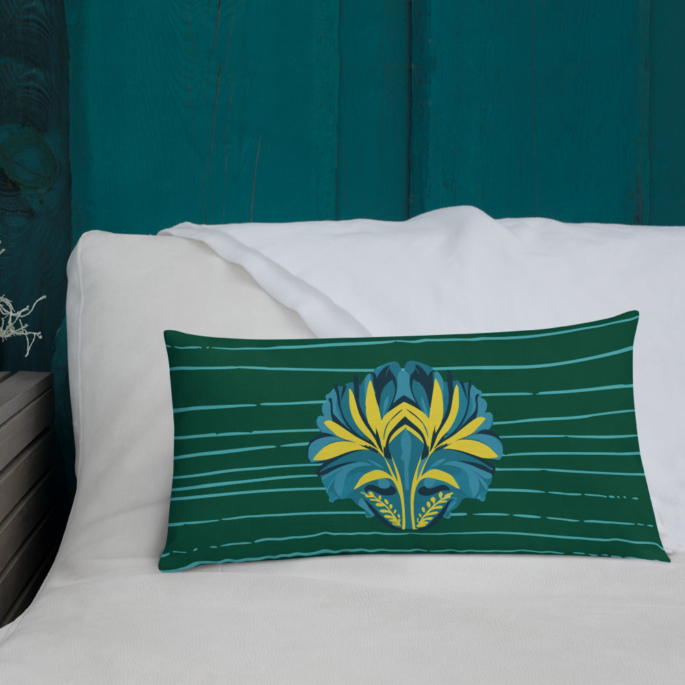 VIBE TRIBE. Premium Pillow. Pachamama. Green.