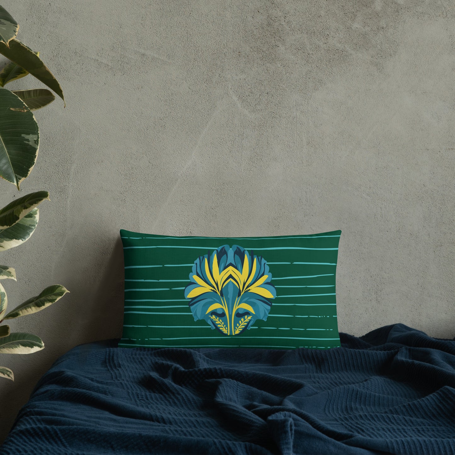 VIBE TRIBE. Premium Pillow. Pachamama. Green.