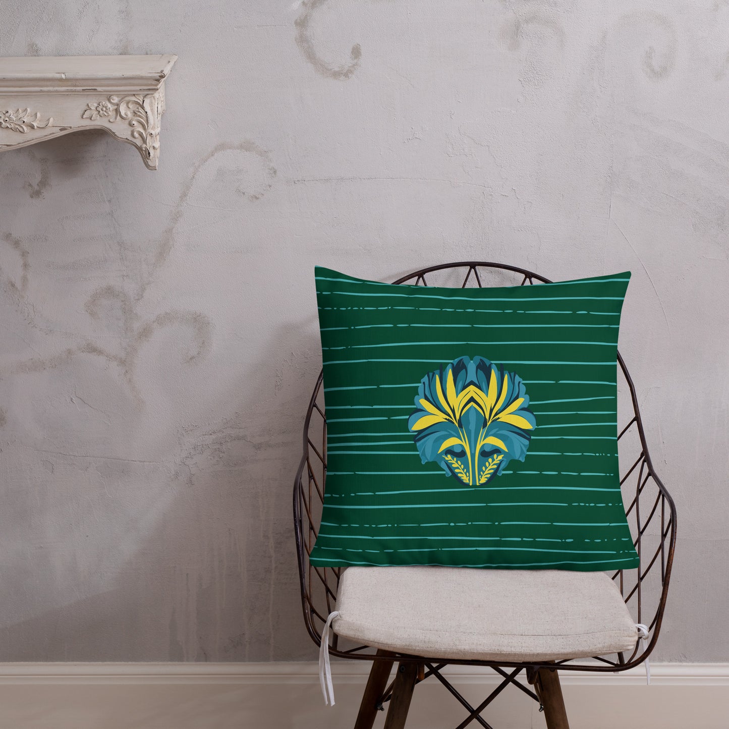VIBE TRIBE. Premium Pillow. Pachamama. Green.