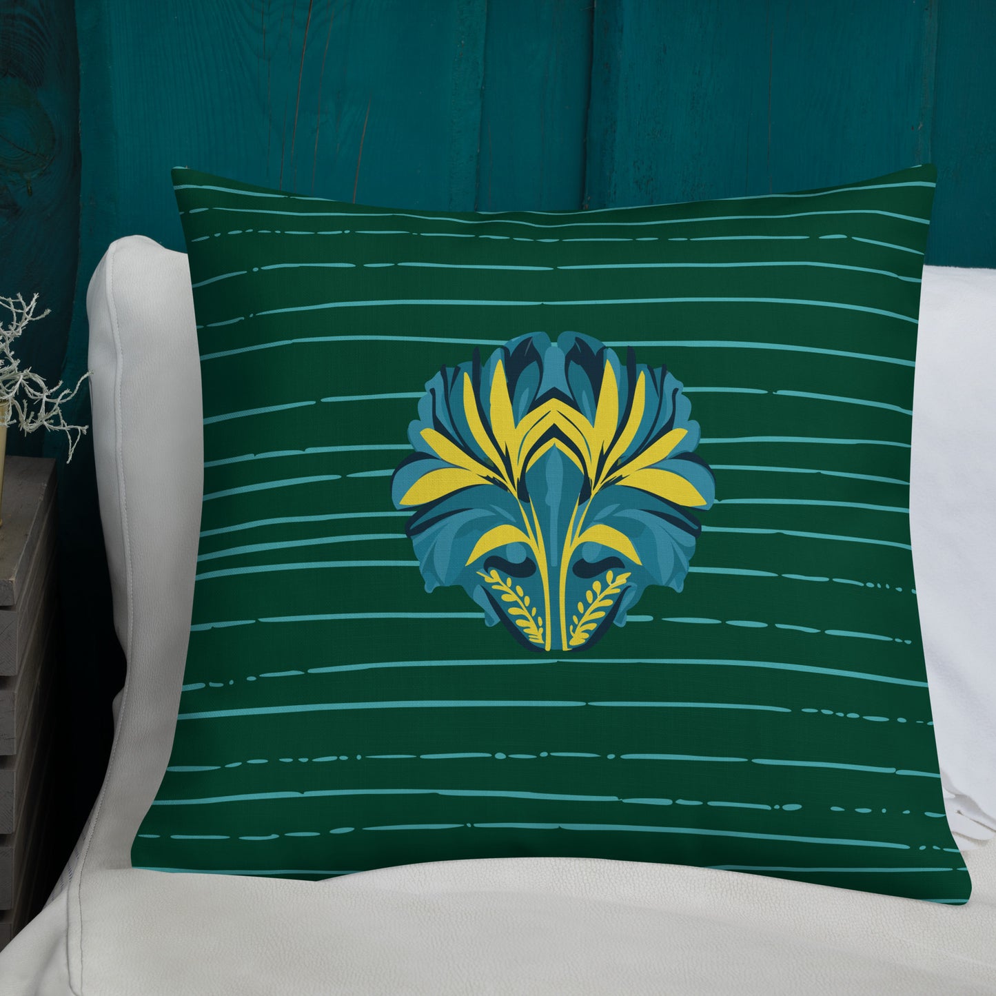 VIBE TRIBE. Premium Pillow. Pachamama. Green.