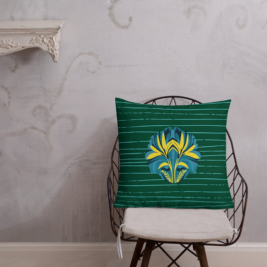 VIBE TRIBE. Premium Pillow. Pachamama. Green.