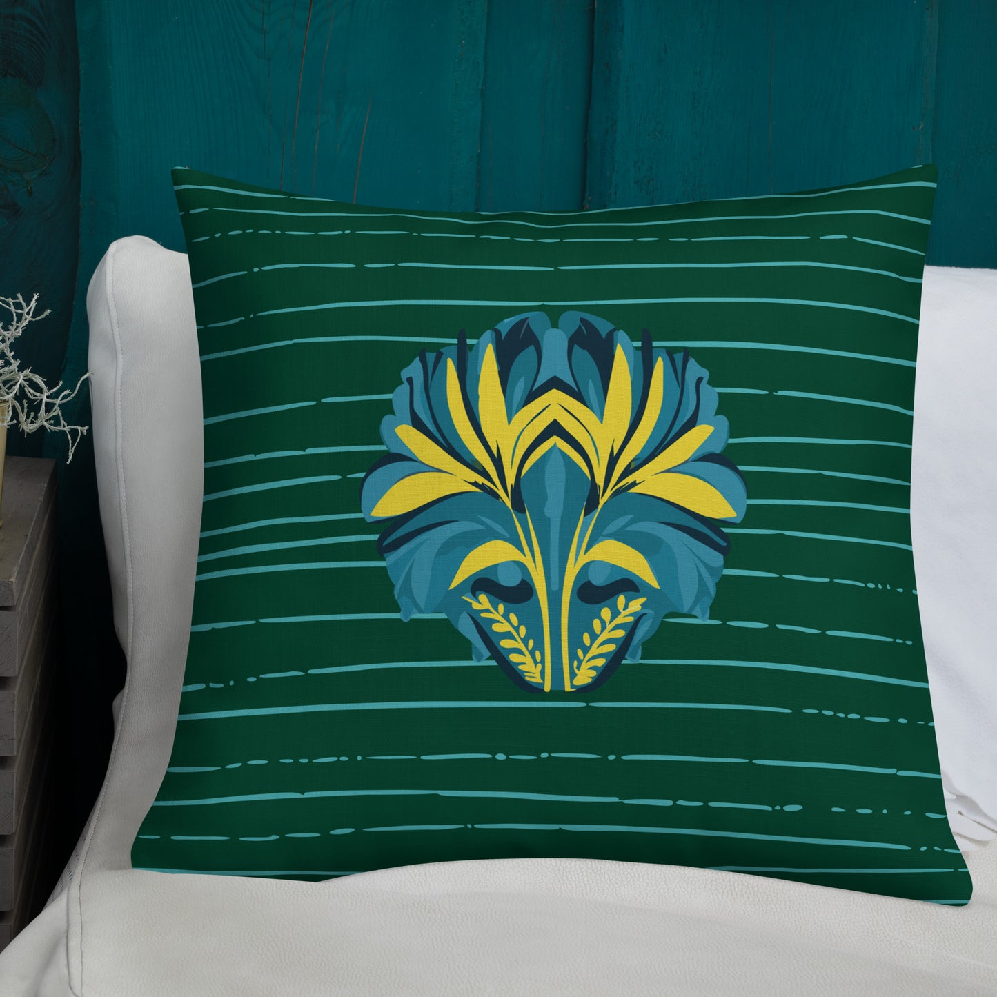 VIBE TRIBE. Premium Pillow. Pachamama. Green.