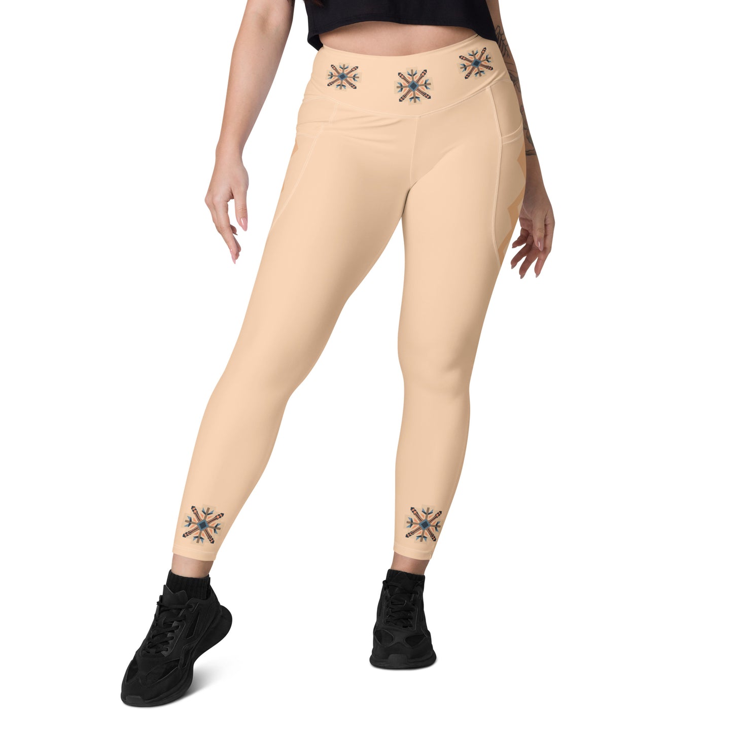 VIBE TRIBE. Leggings with pockets. Cream.