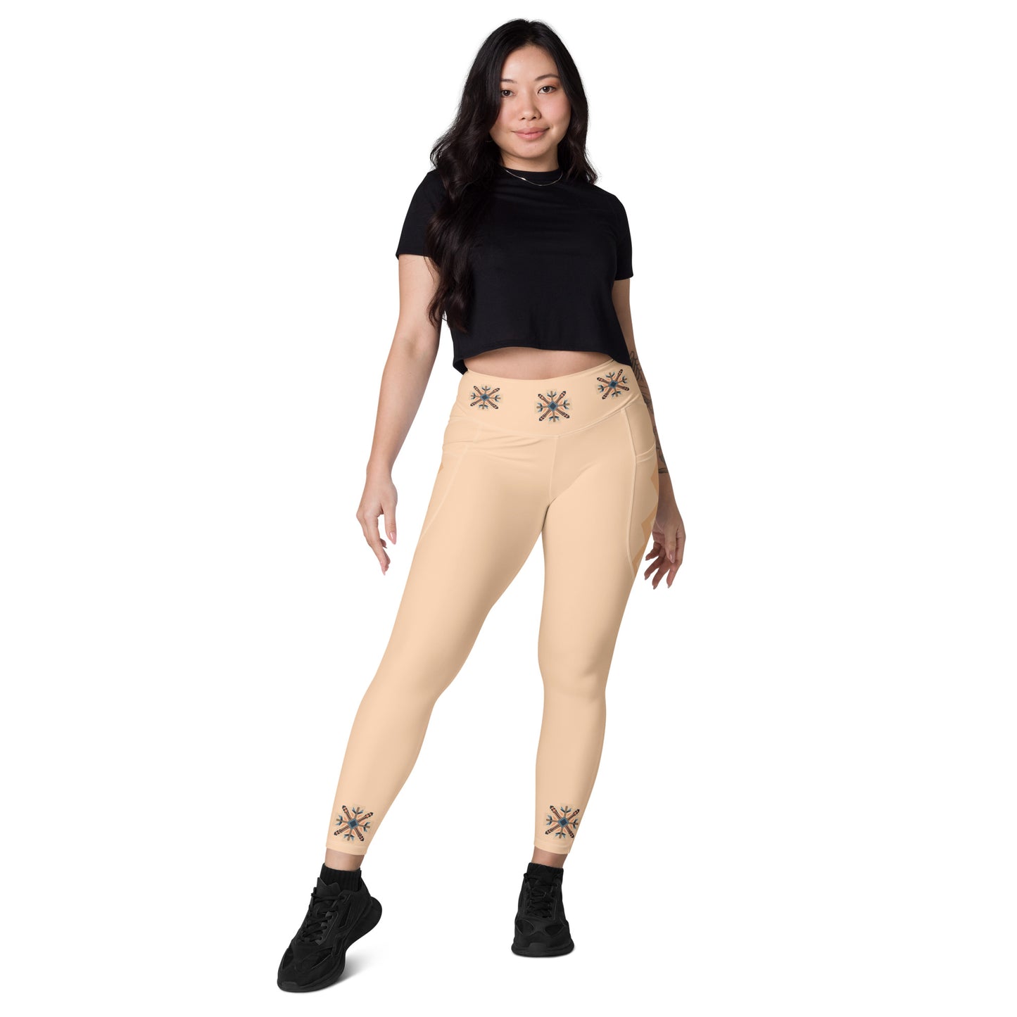 VIBE TRIBE. Leggings with pockets. Cream.