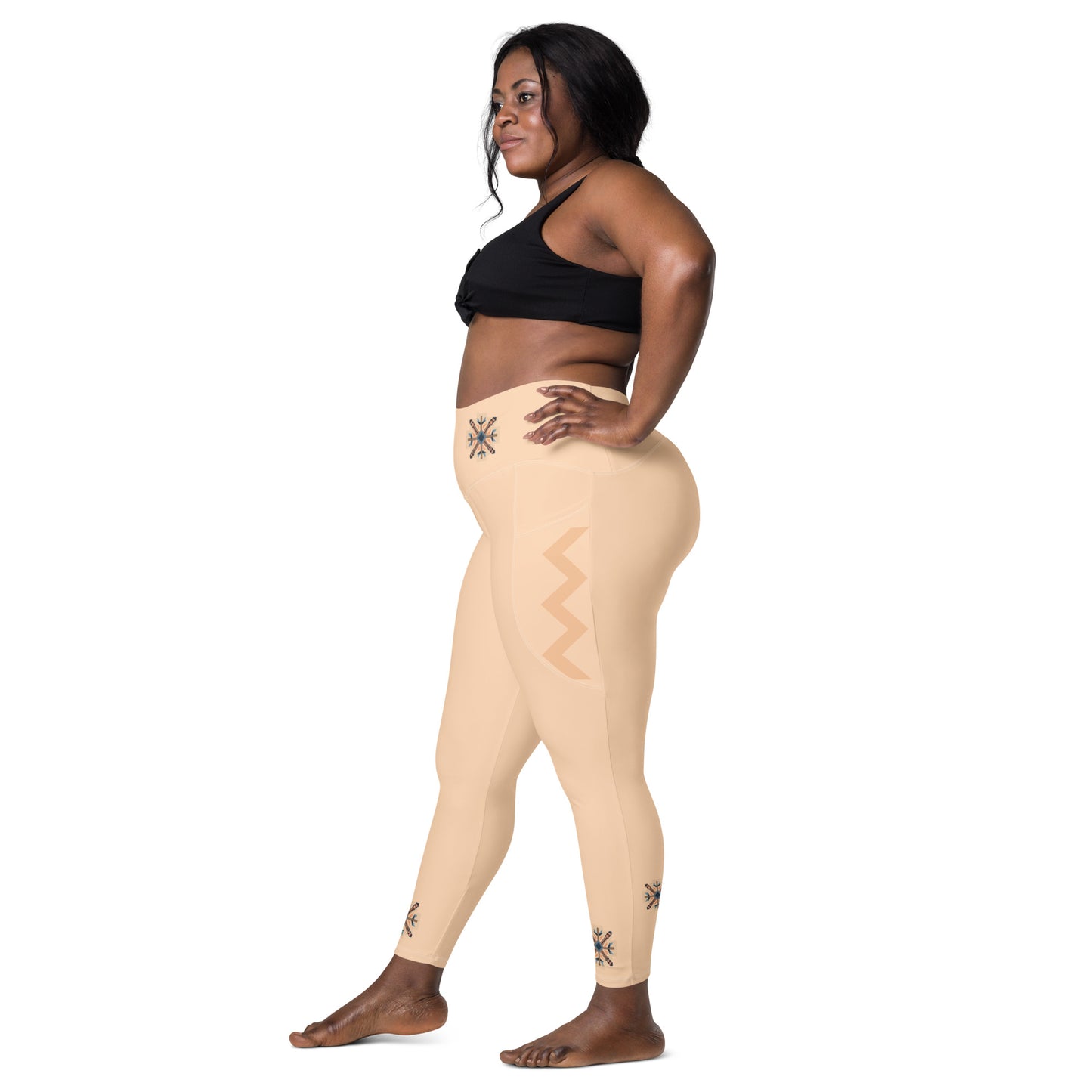 VIBE TRIBE. Leggings with pockets. Cream.
