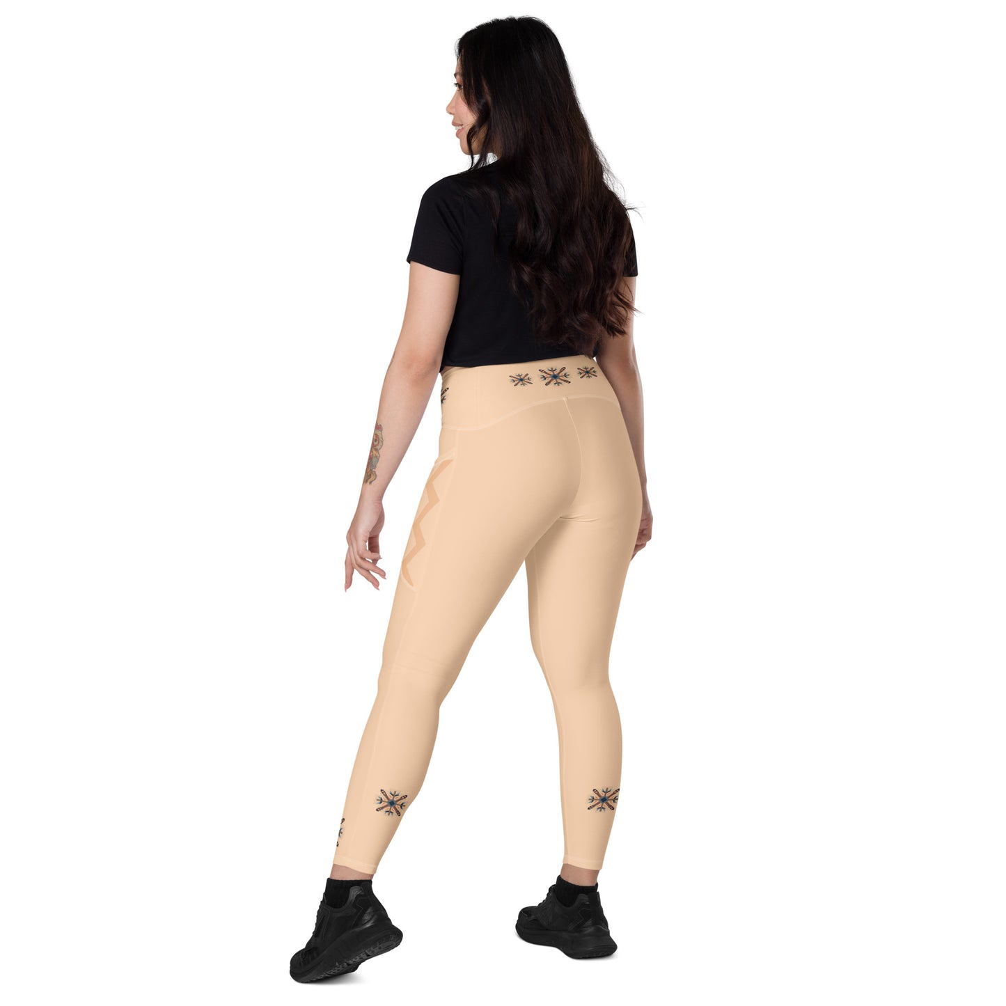VIBE TRIBE. Leggings with pockets. Cream.