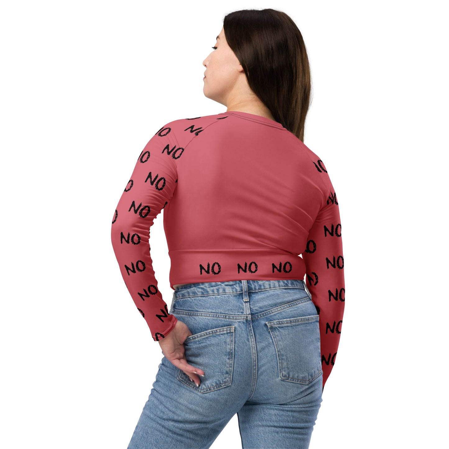 ATTITUDE. Recycled long-sleeve crop top. REBEL MIND. Pink.