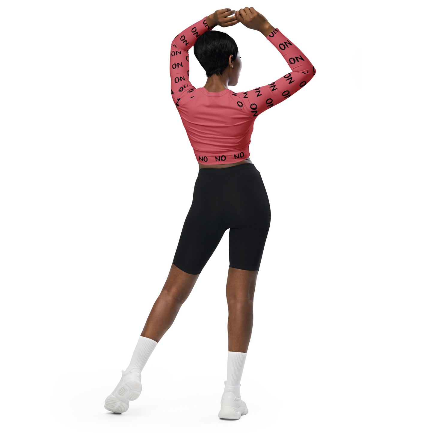 ATTITUDE. Recycled long-sleeve crop top. REBEL MIND. Pink.