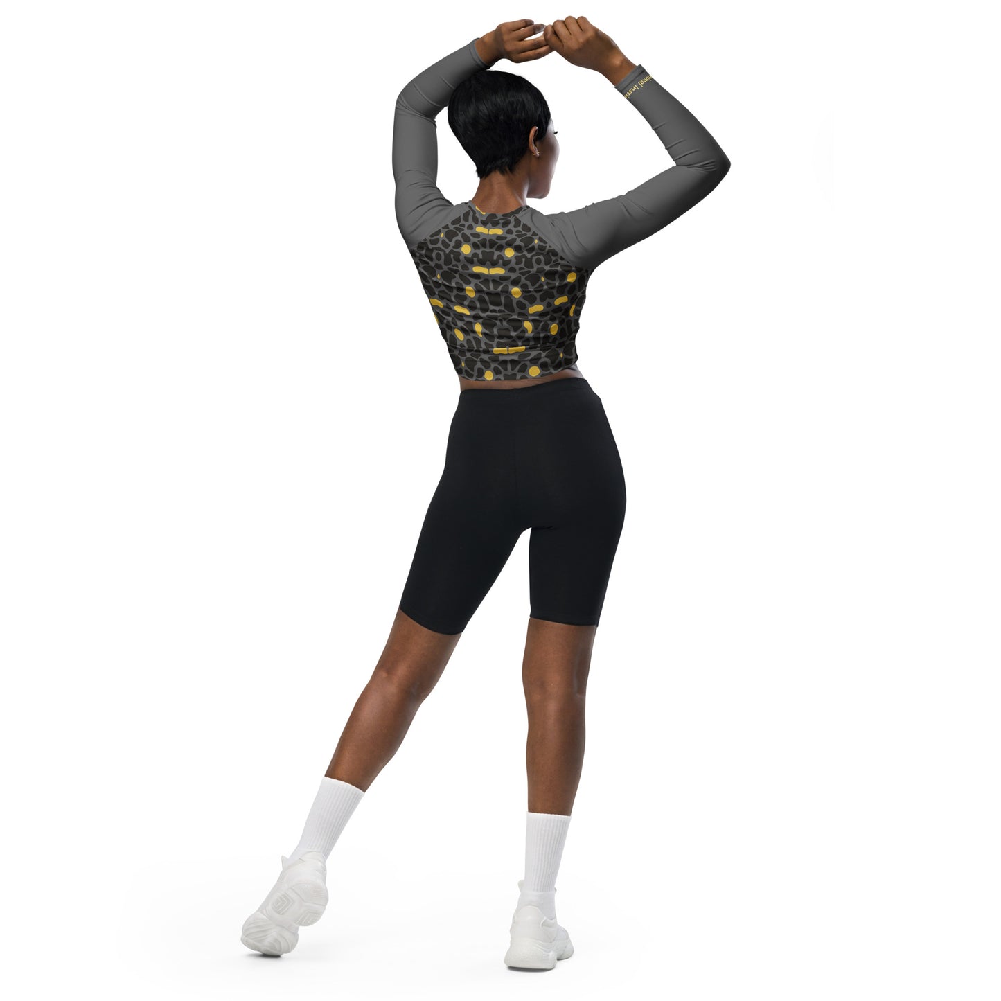 ANIMAL INSTINCT. Recycled long-sleeve crop top. PANTHER.
