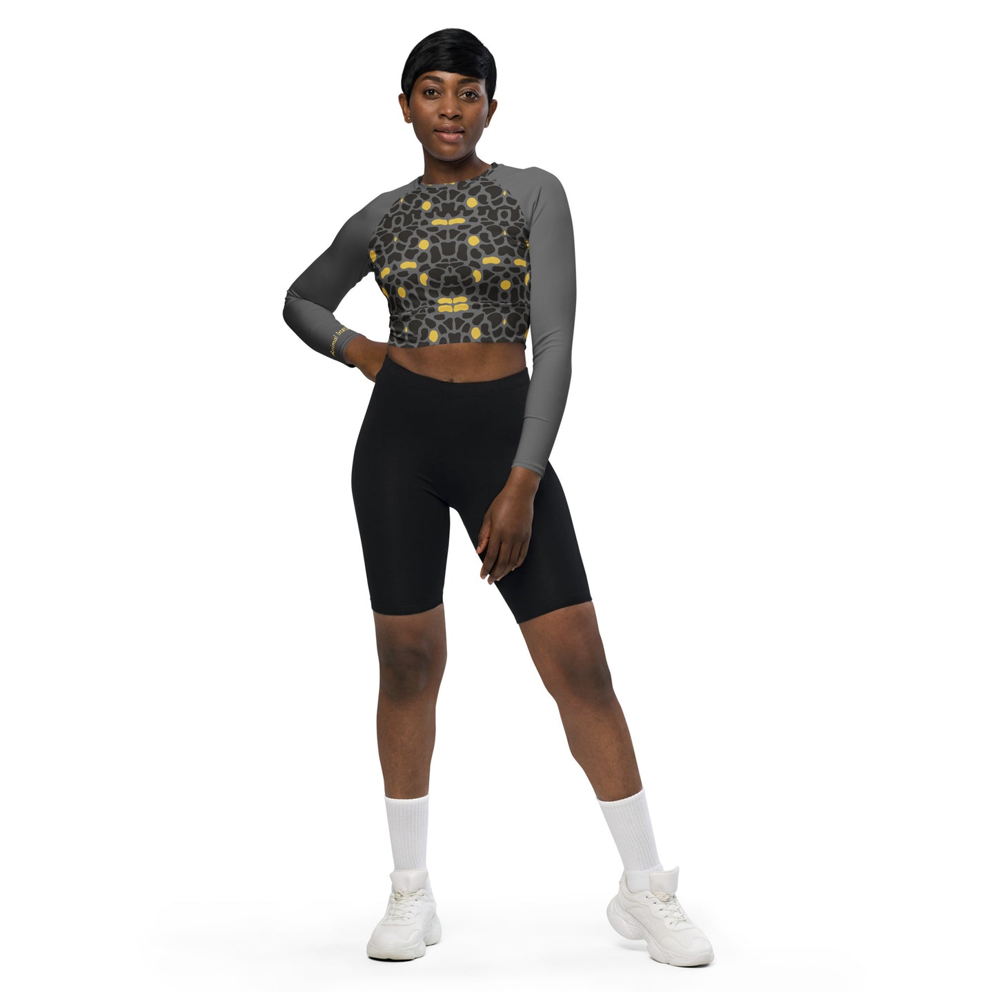 ANIMAL INSTINCT. Recycled long-sleeve crop top. PANTHER.