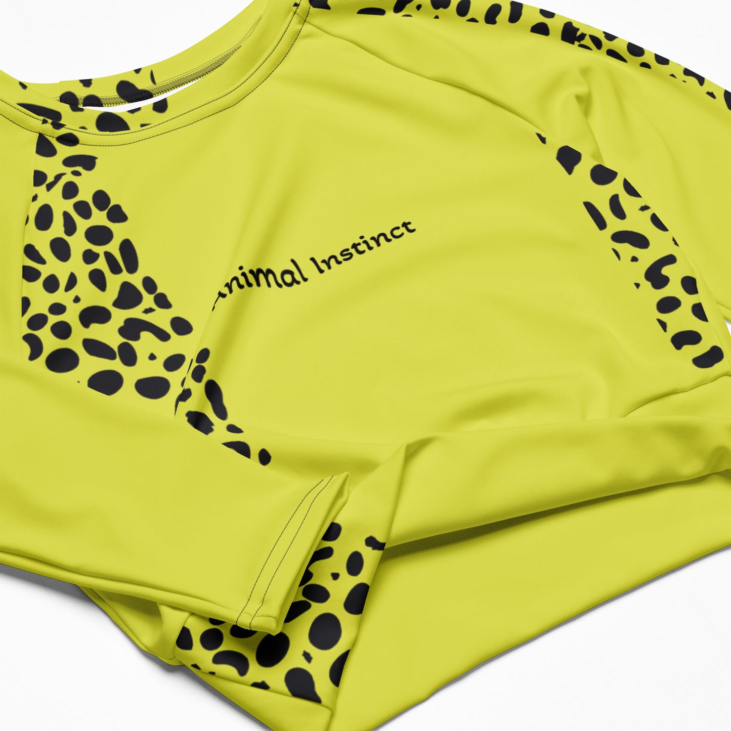 ANIMAL INSTINCT. Recycled long-sleeve crop top