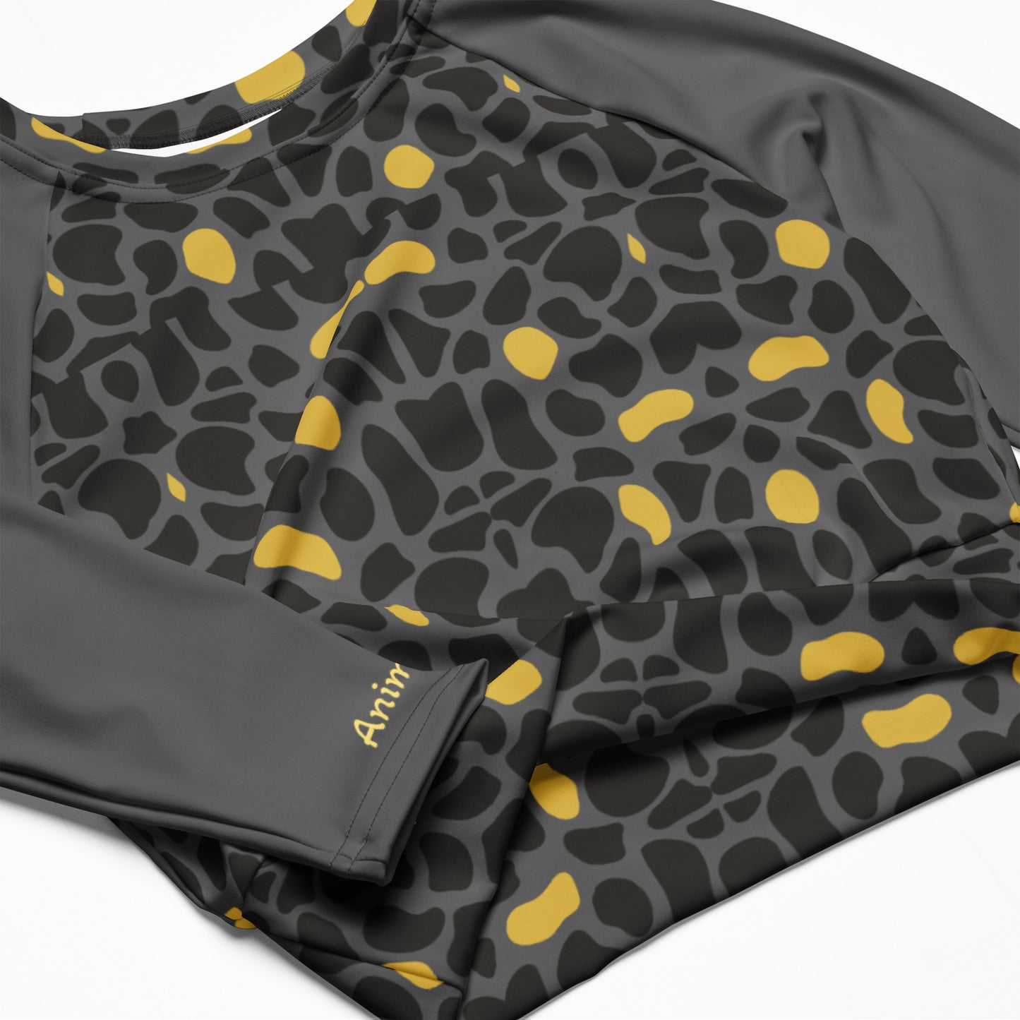 ANIMAL INSTINCT. Recycled long-sleeve crop top. PANTHER.