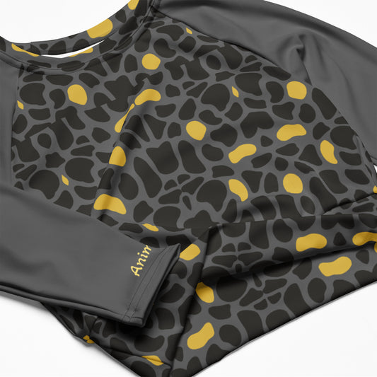 ANIMAL INSTINCT. Recycled long-sleeve crop top. PANTHER.