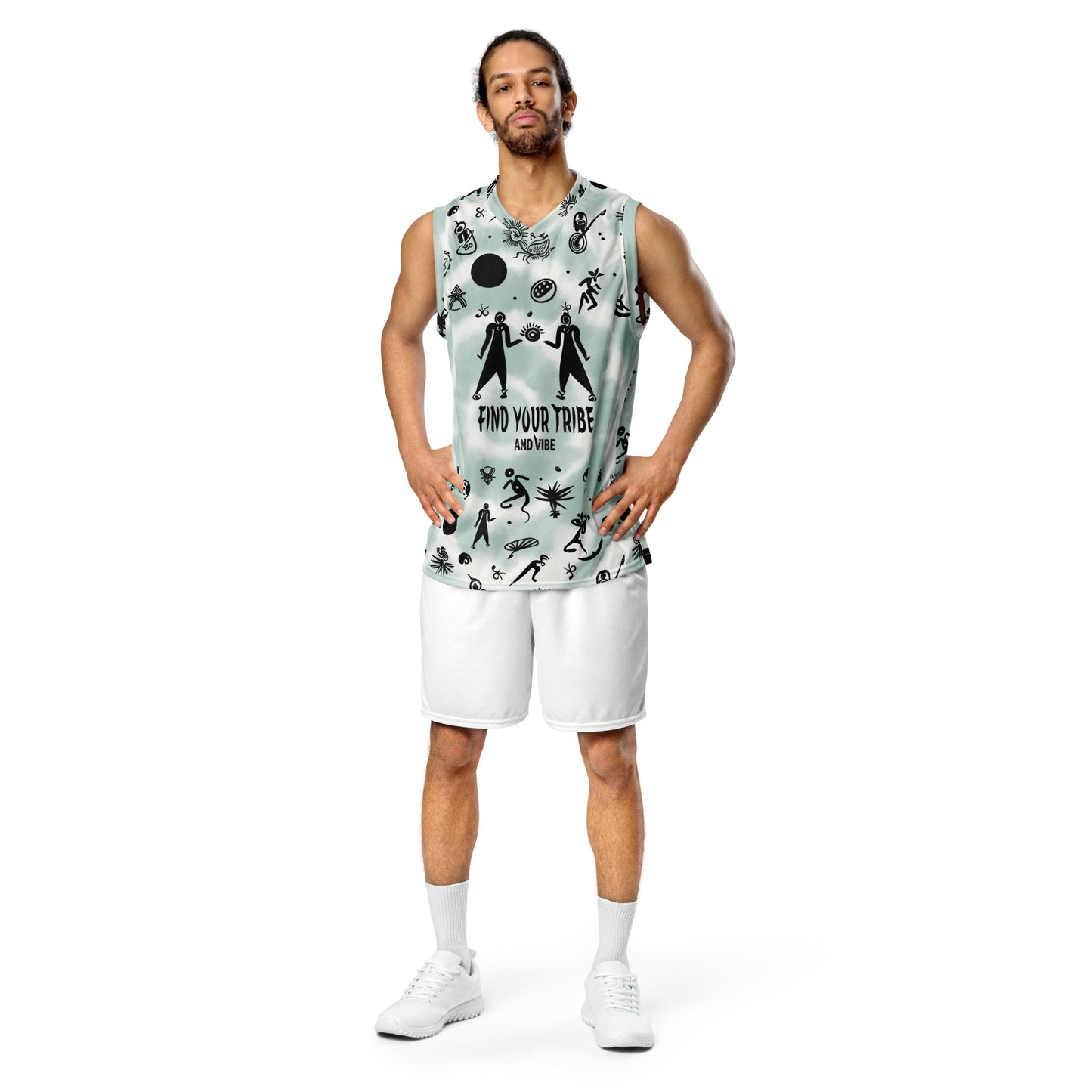 VIBE TRIBE. Recycled unisex basketball jersey. Eco.