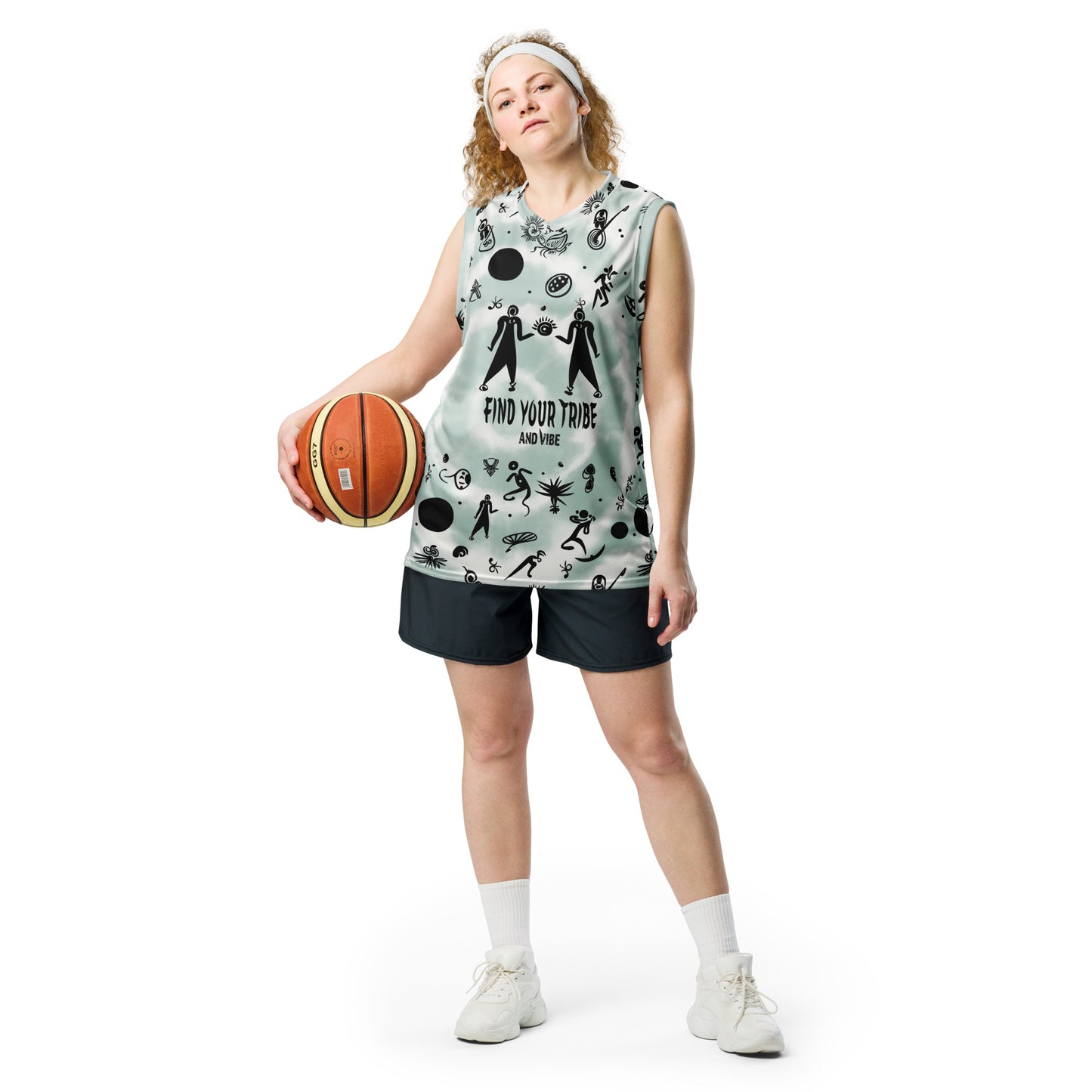 VIBE TRIBE. Recycled unisex basketball jersey. Eco.