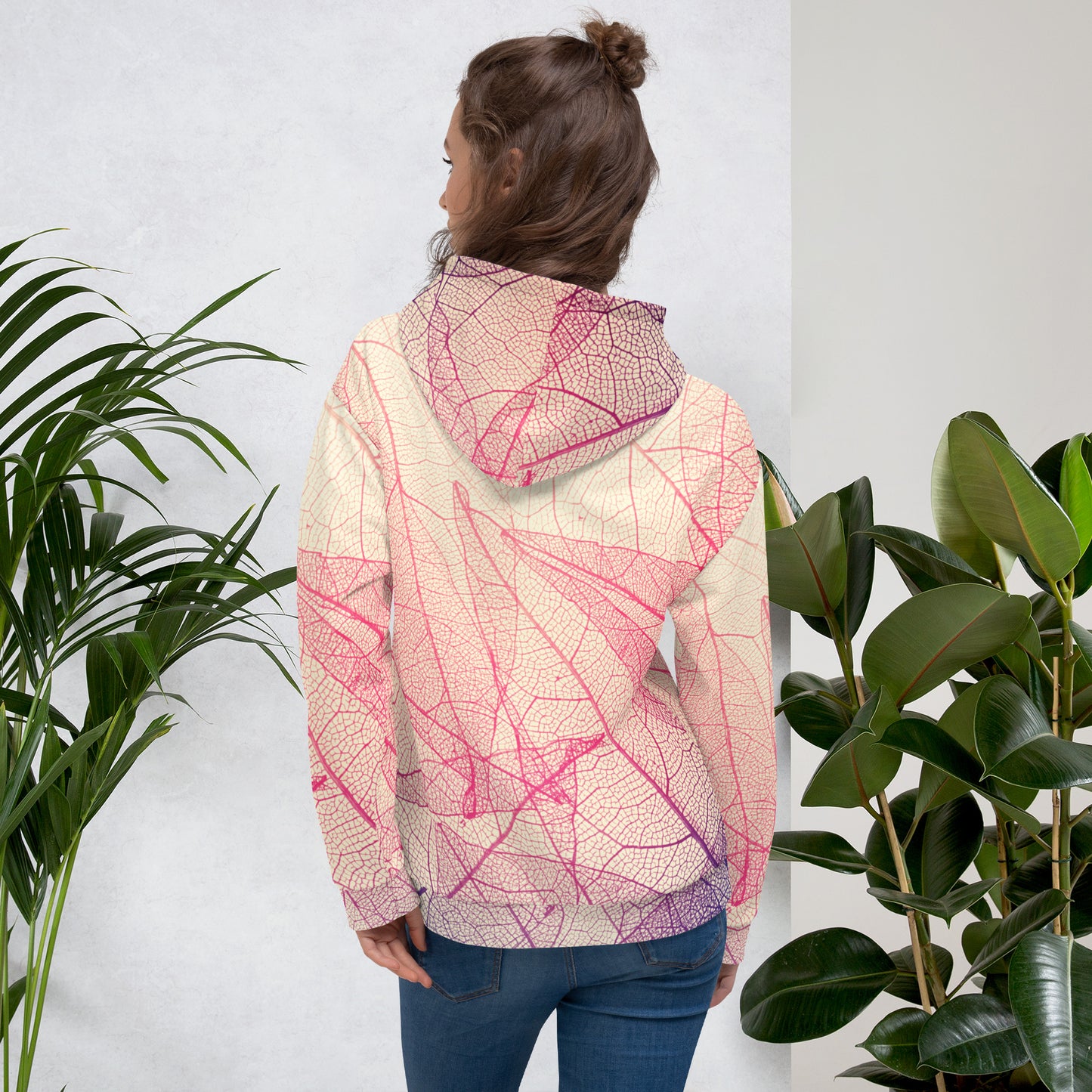 FLOWER POWER. Unisex Hoodie. Leaf.
