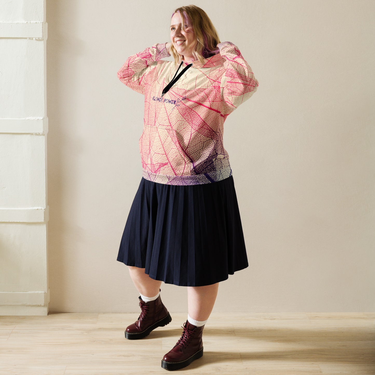 FLOWER POWER. Unisex Hoodie. Leaf.
