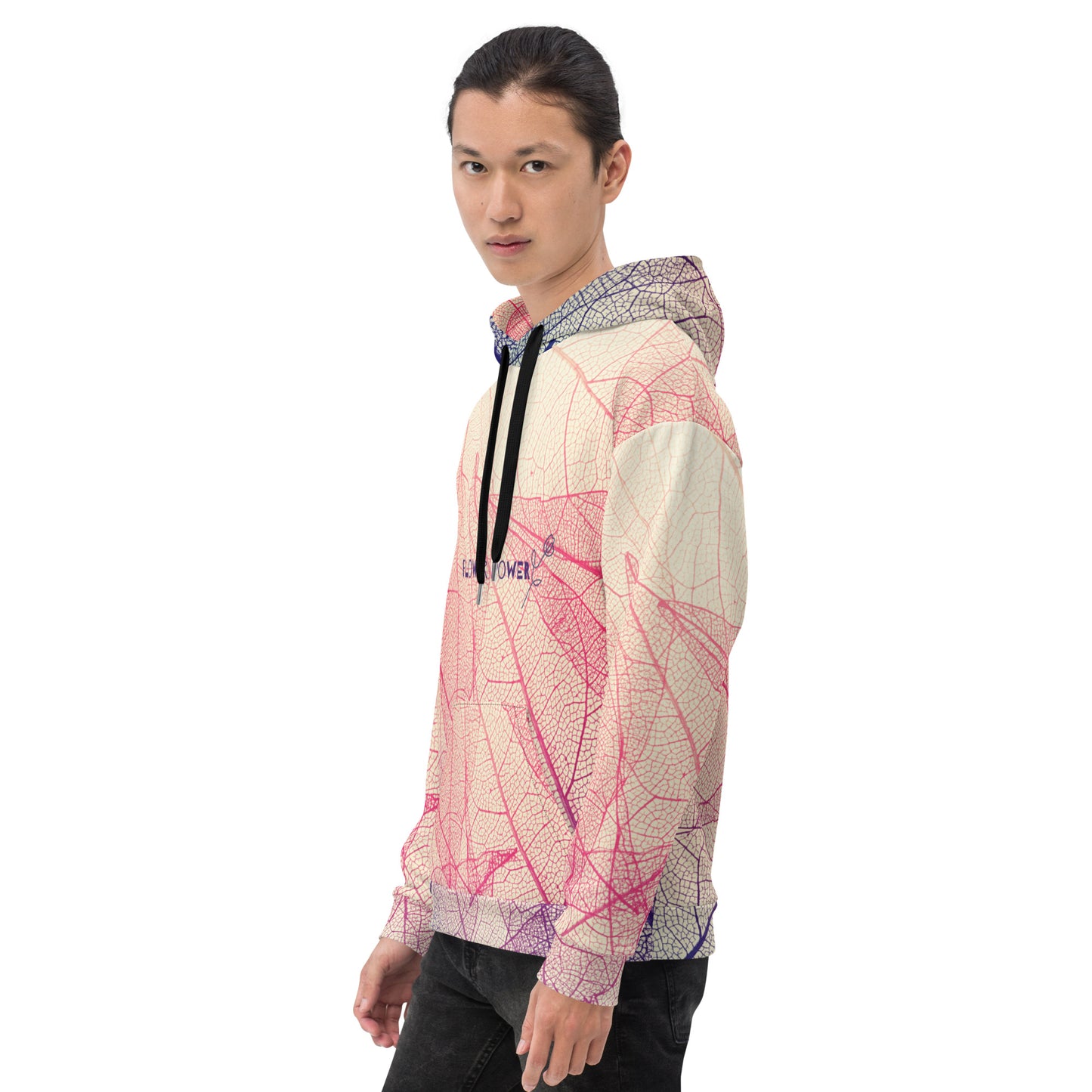 FLOWER POWER. Unisex Hoodie. Leaf.