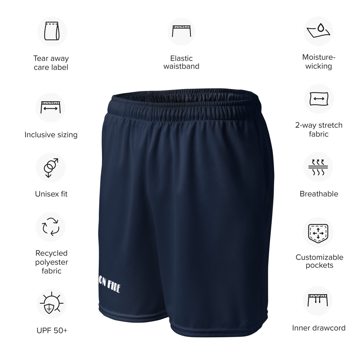 ATTITUDE. Unisex mesh shorts. Eco. ON FIRE.