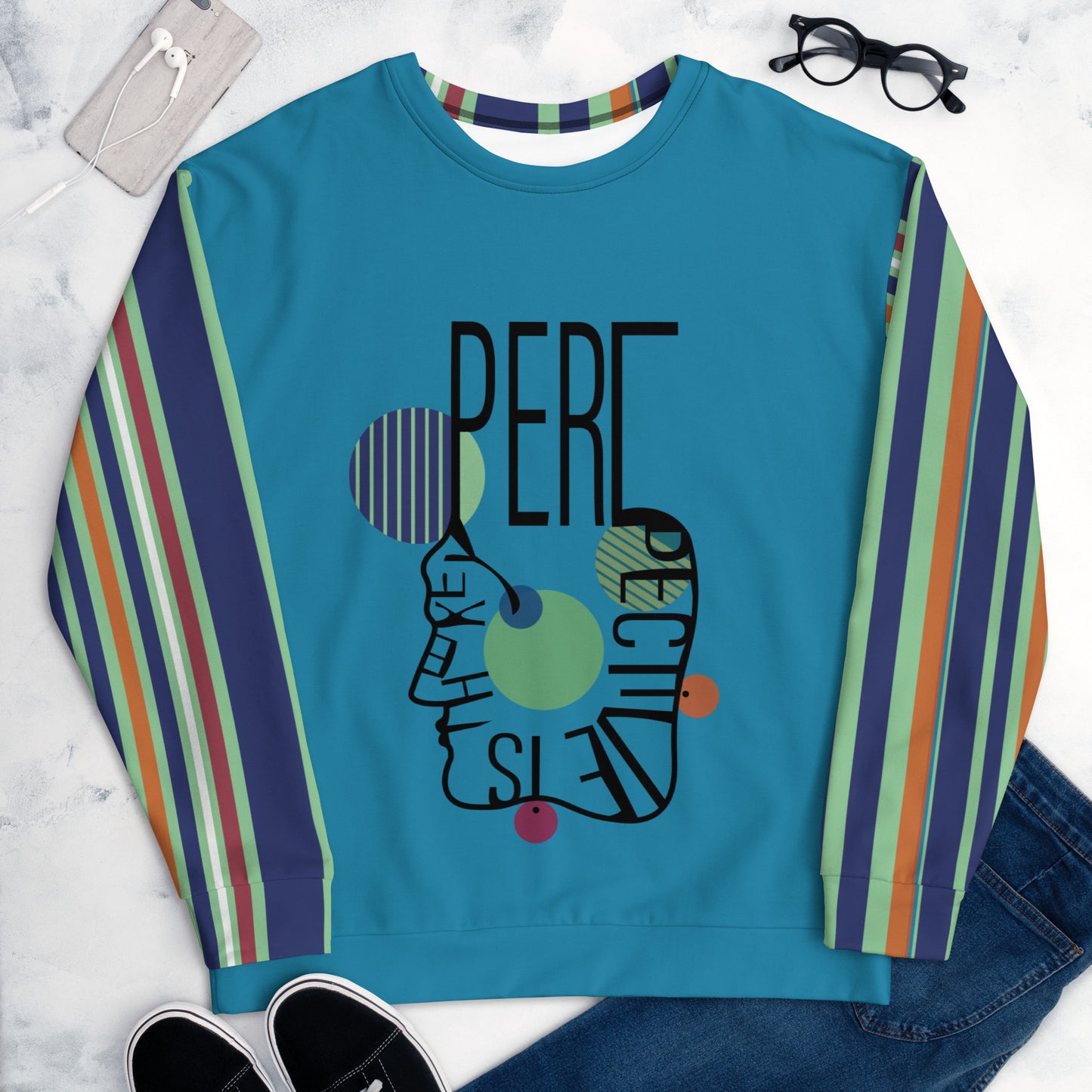ATTITUDE. Unisex Sweatshirt. PERSPECTIVE. Blue.