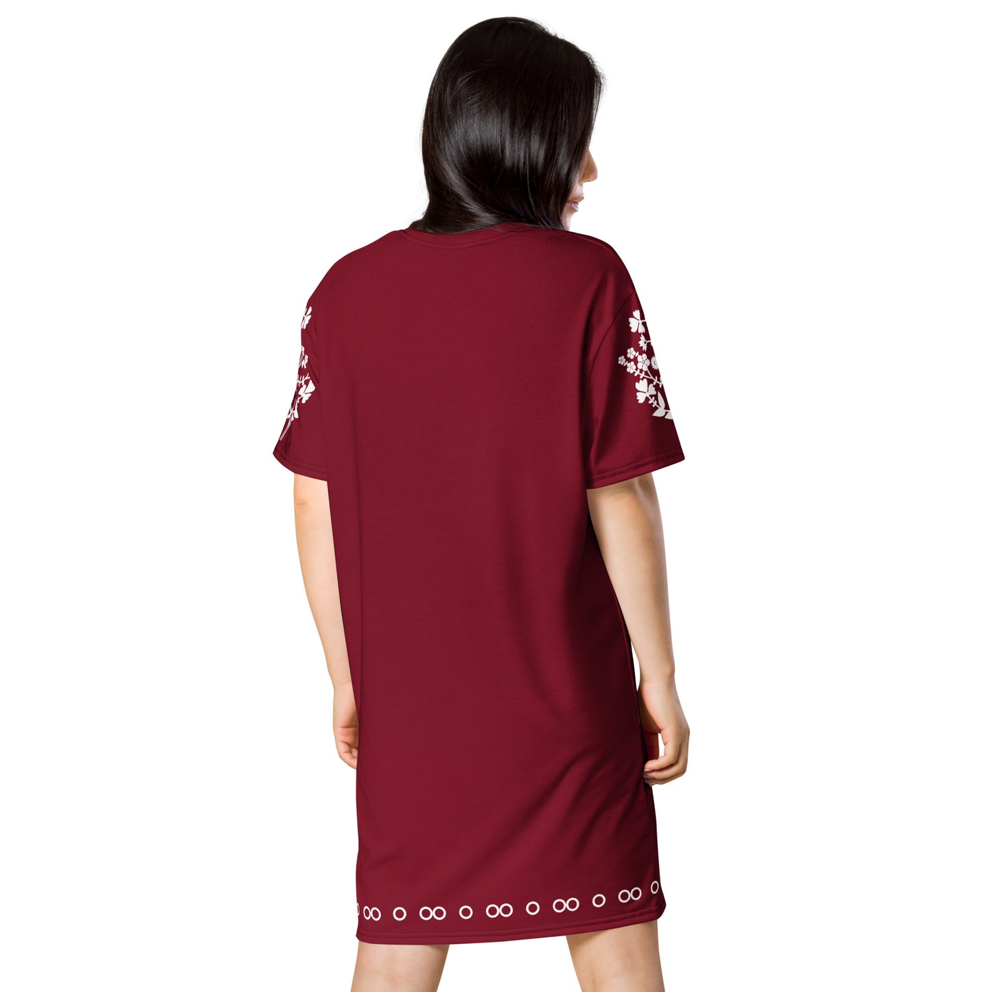 ROOTS! T-shirt dress. FOLKLORE. Wine Red.