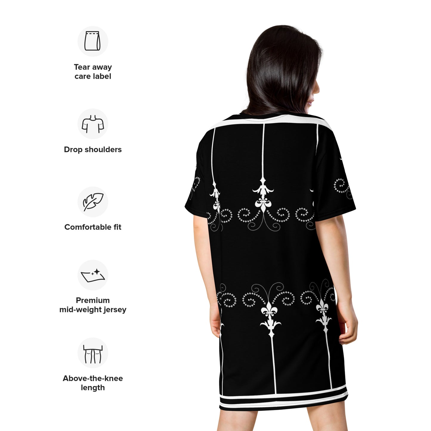 ROOTS. T-shirt dress. Black&White