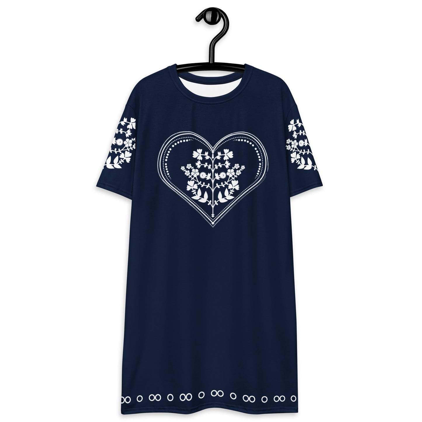 ROOTS! T-shirt dress. FOLKLORE. Navy.