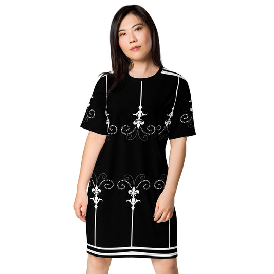 ROOTS. T-shirt dress. Black&White