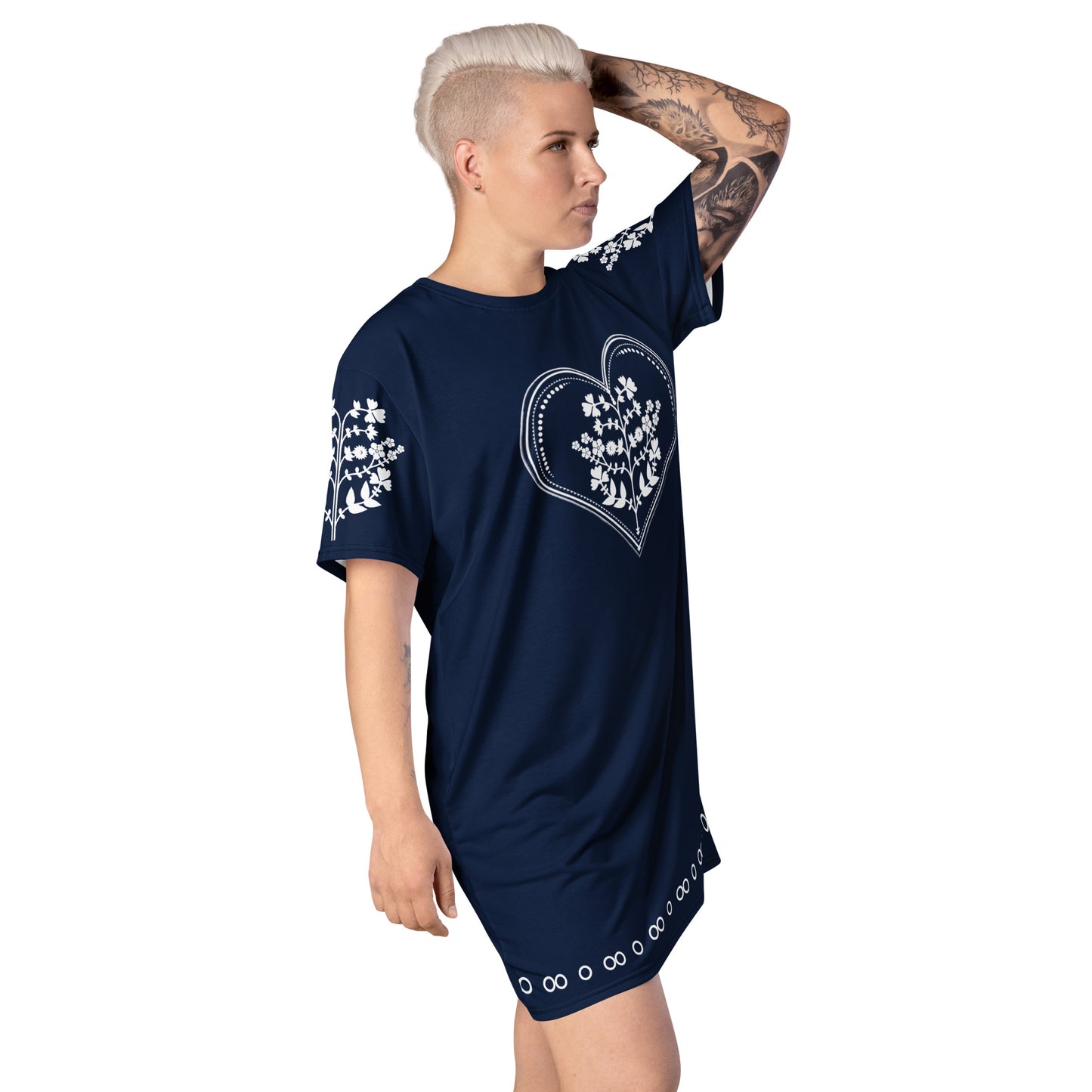 ROOTS! T-shirt dress. FOLKLORE. Navy.