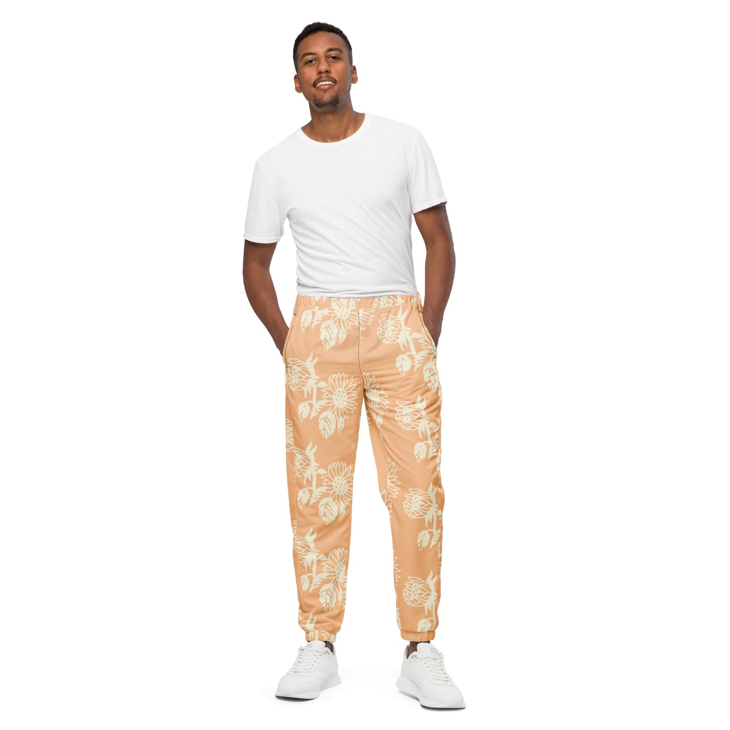 FLOWER POWER. Unisex track pants. Water resistant. SUNFLOWERS.