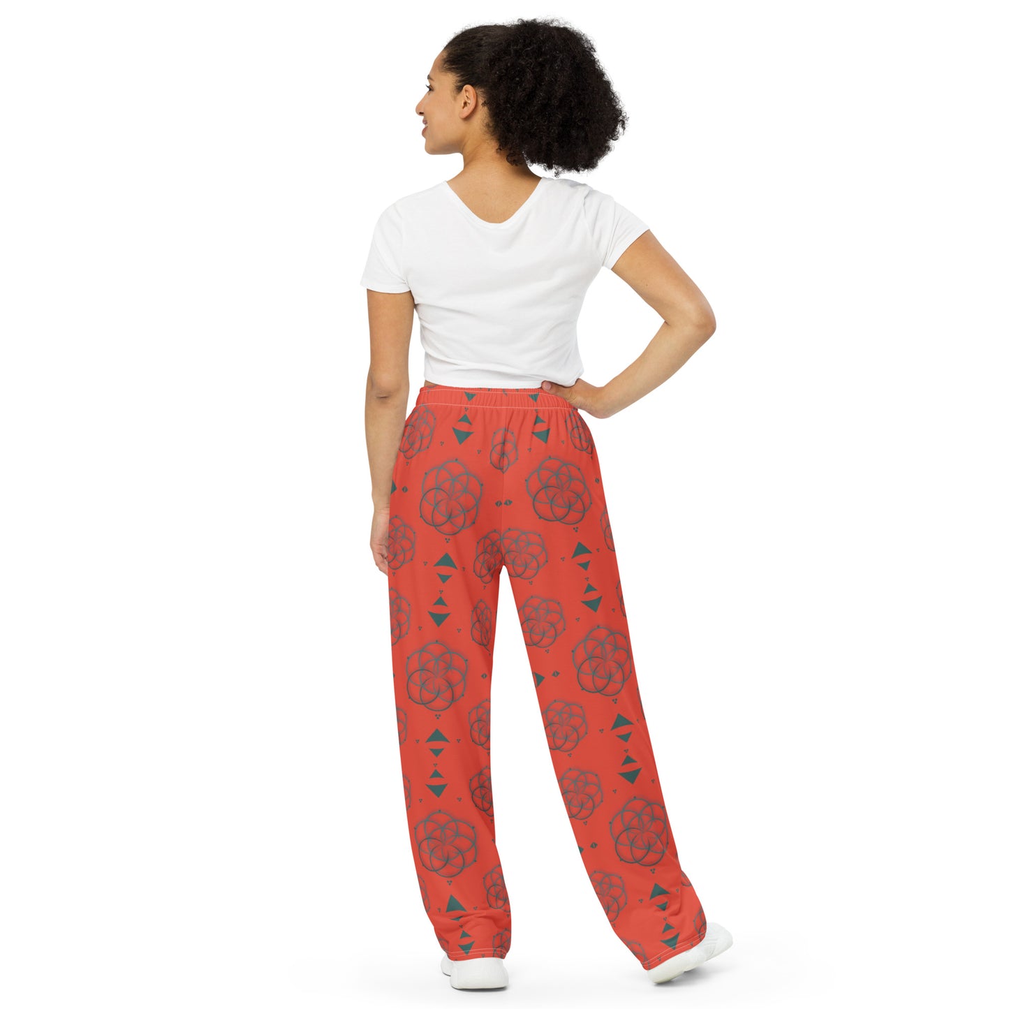 All-over print unisex wide-leg pants. MANDALA.
